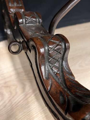 17th Century Spanish Walnut Folding Table With Iron Cross Stretcher Base