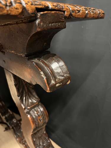 17th Century Spanish Walnut Folding Table With Iron Cross Stretcher Base