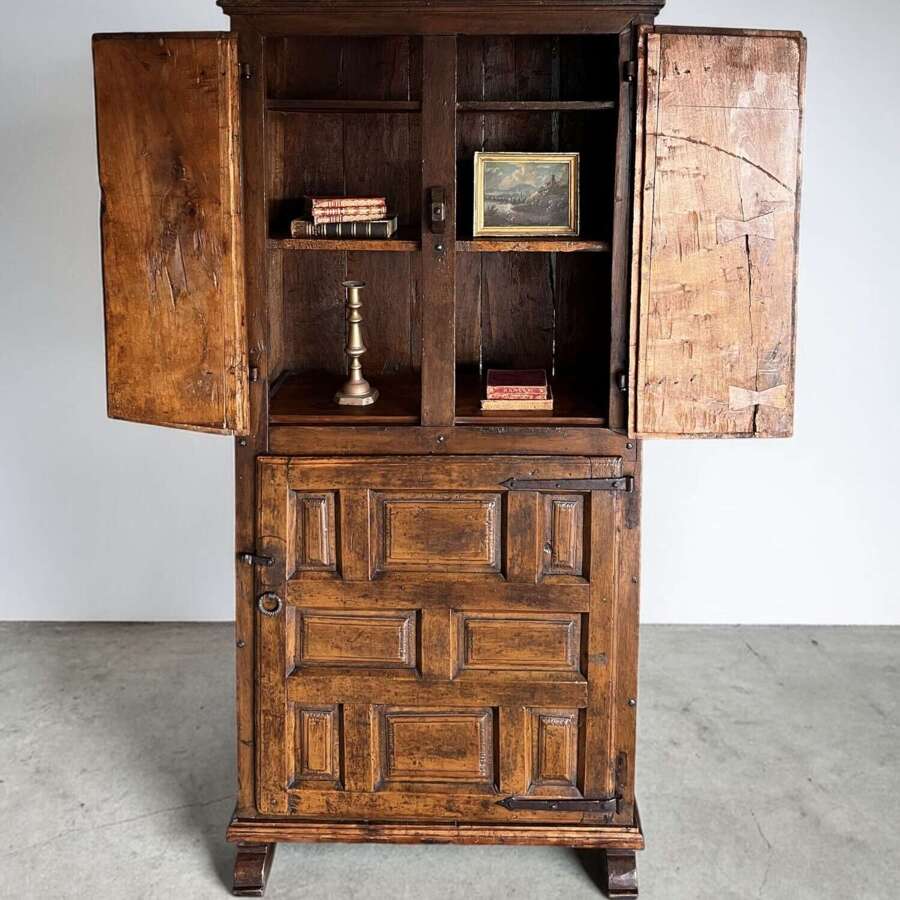 17th Century Spanish Oak And Poplar Armario Cupboard