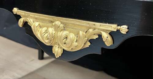 French Black Lacquered Commode