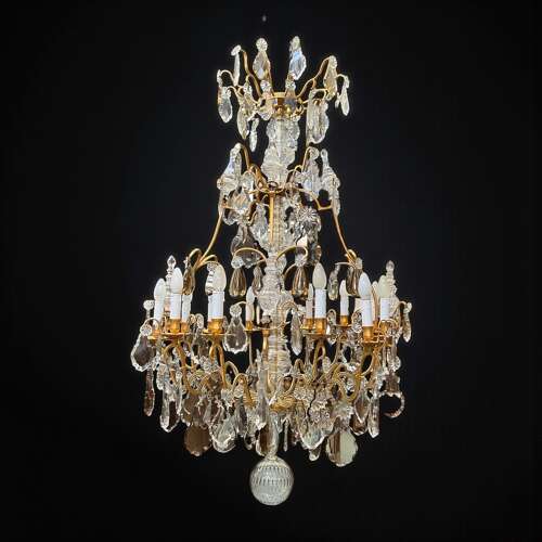 19th Century French Bronze And Crystal Chandelier