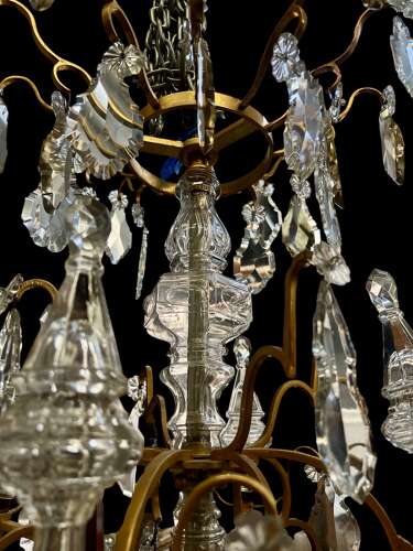 19th Century French Bronze And Crystal Chandelier