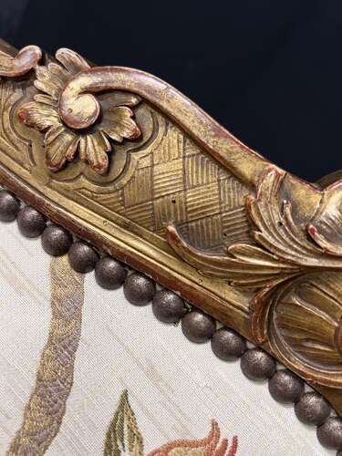 18th Century French Regence Giltwood Marquise Chair