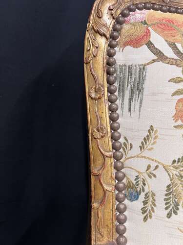 18th Century French Regence Giltwood Marquise Chair