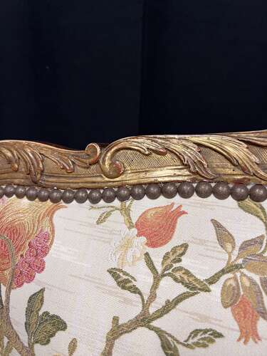 18th Century French Regence Giltwood Marquise Chair