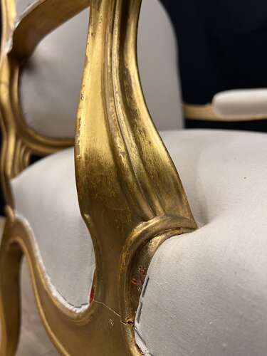 Pair Of 19th Century French Giltwood Armchairs