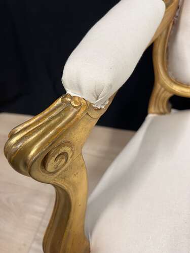 Pair Of 19th Century French Giltwood Armchairs