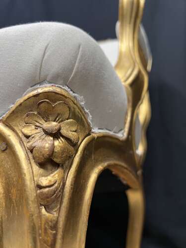 Pair Of 19th Century French Giltwood Armchairs